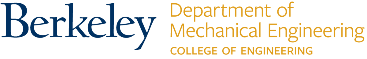 "Berkeley Mechanical Engineering College of Engineering" types out with a large blue "berkeley" and smaller text for the rest in gold