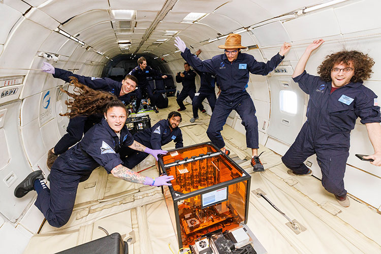 Image of Steve Boxall in zero gravity chamber
