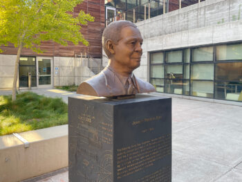 ‘Shoulders to stand on’: Statue of campus’ first Black professor unveiled